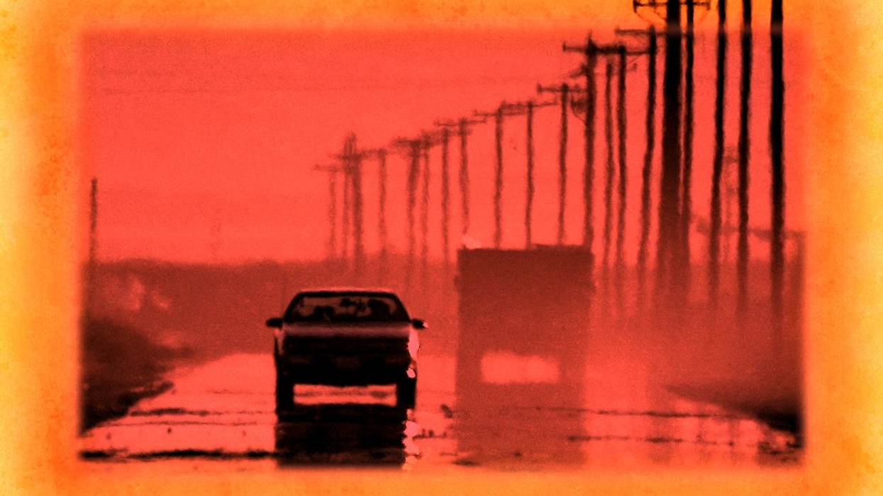 Heatwaves on a road.