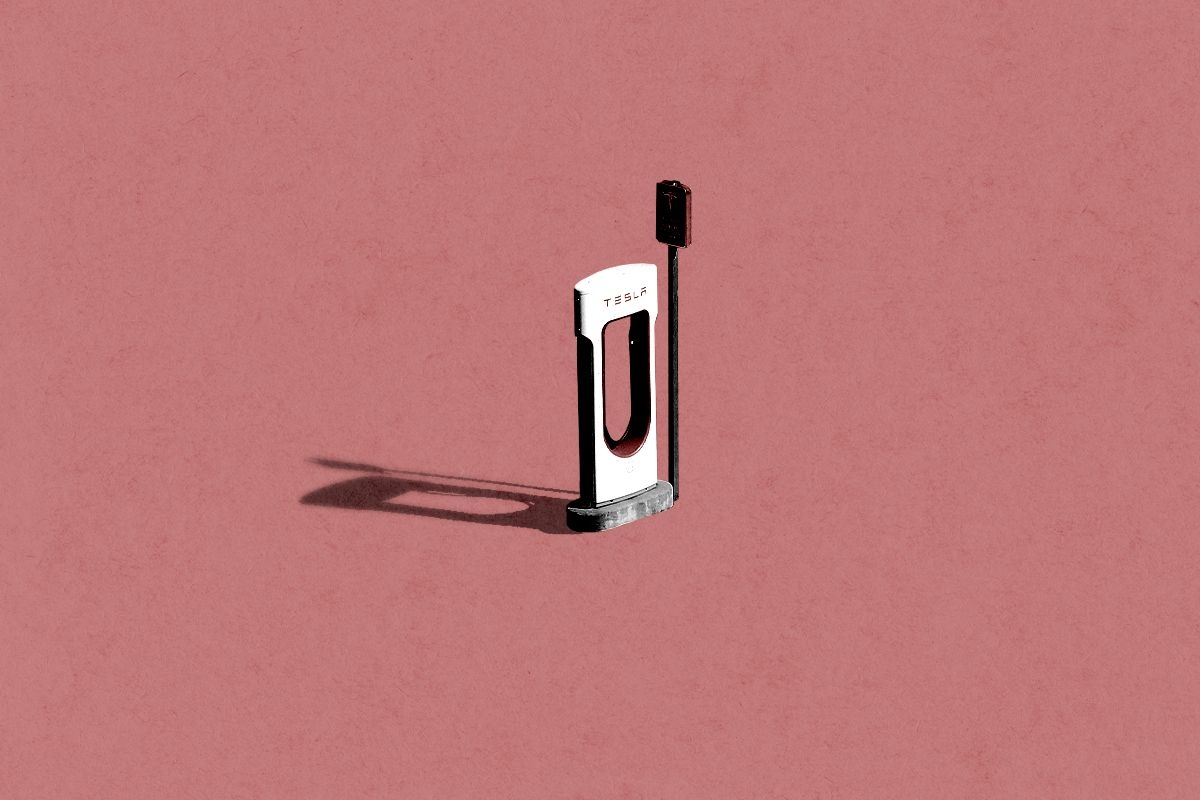 A Tesla supercharger.