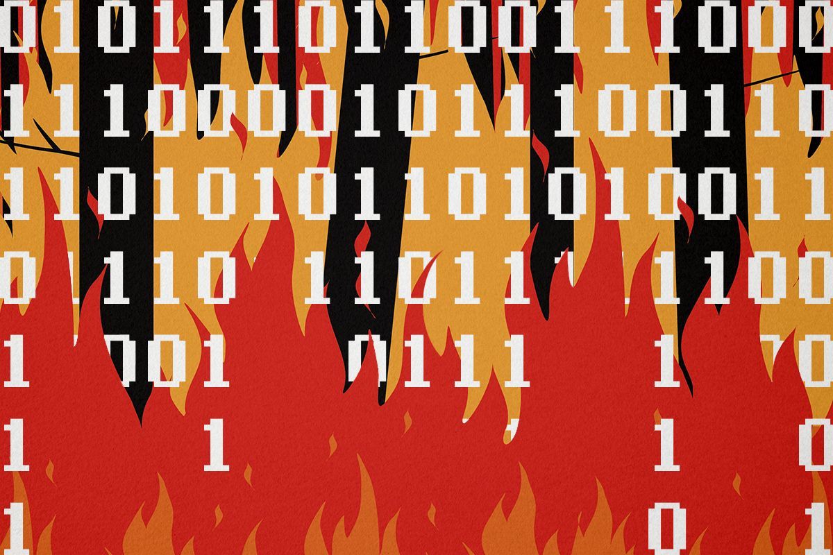 Ones and zeroes and a forest fire.