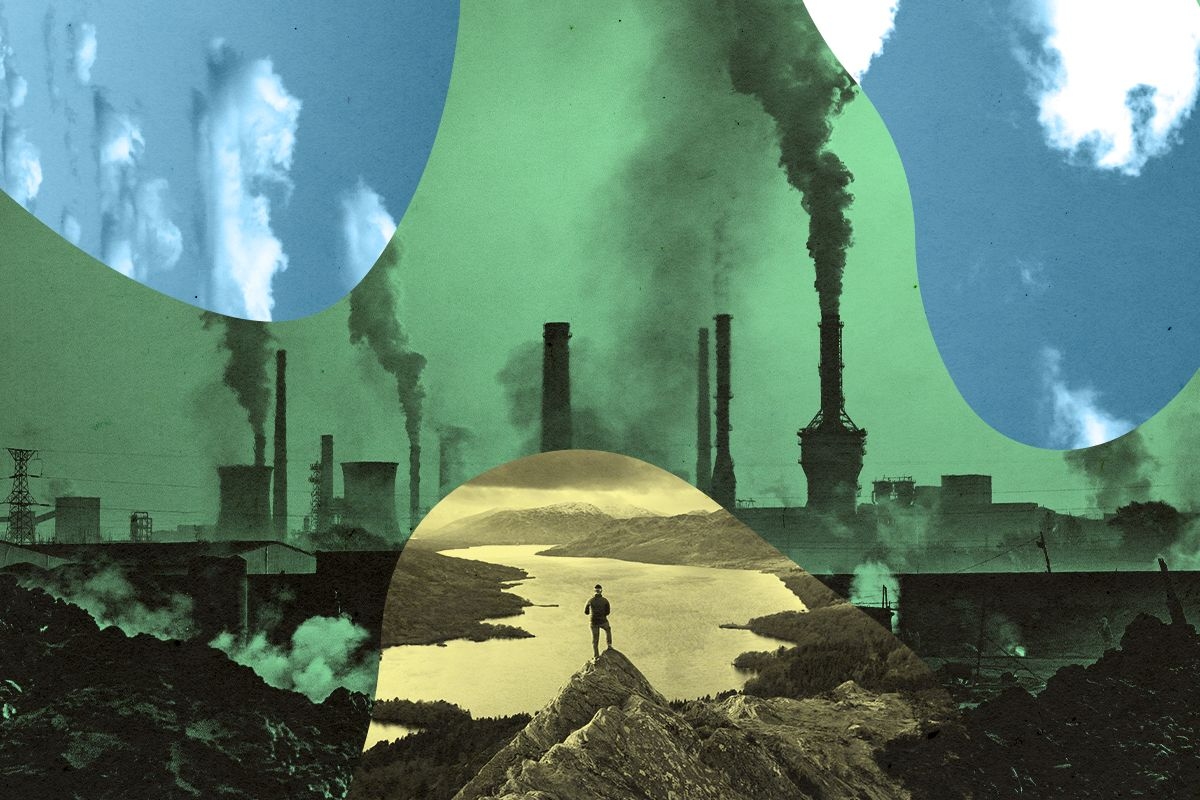 Steel pollution and nature.