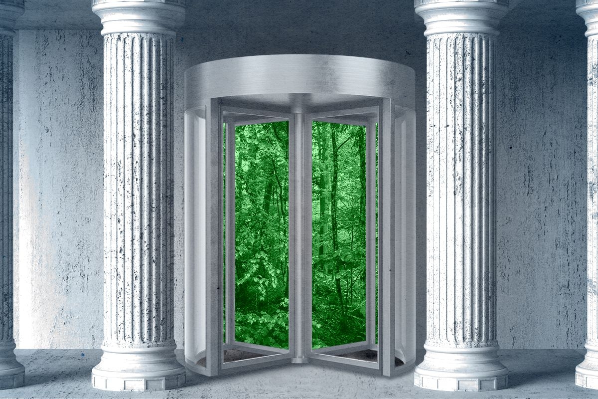 Revolving doors.