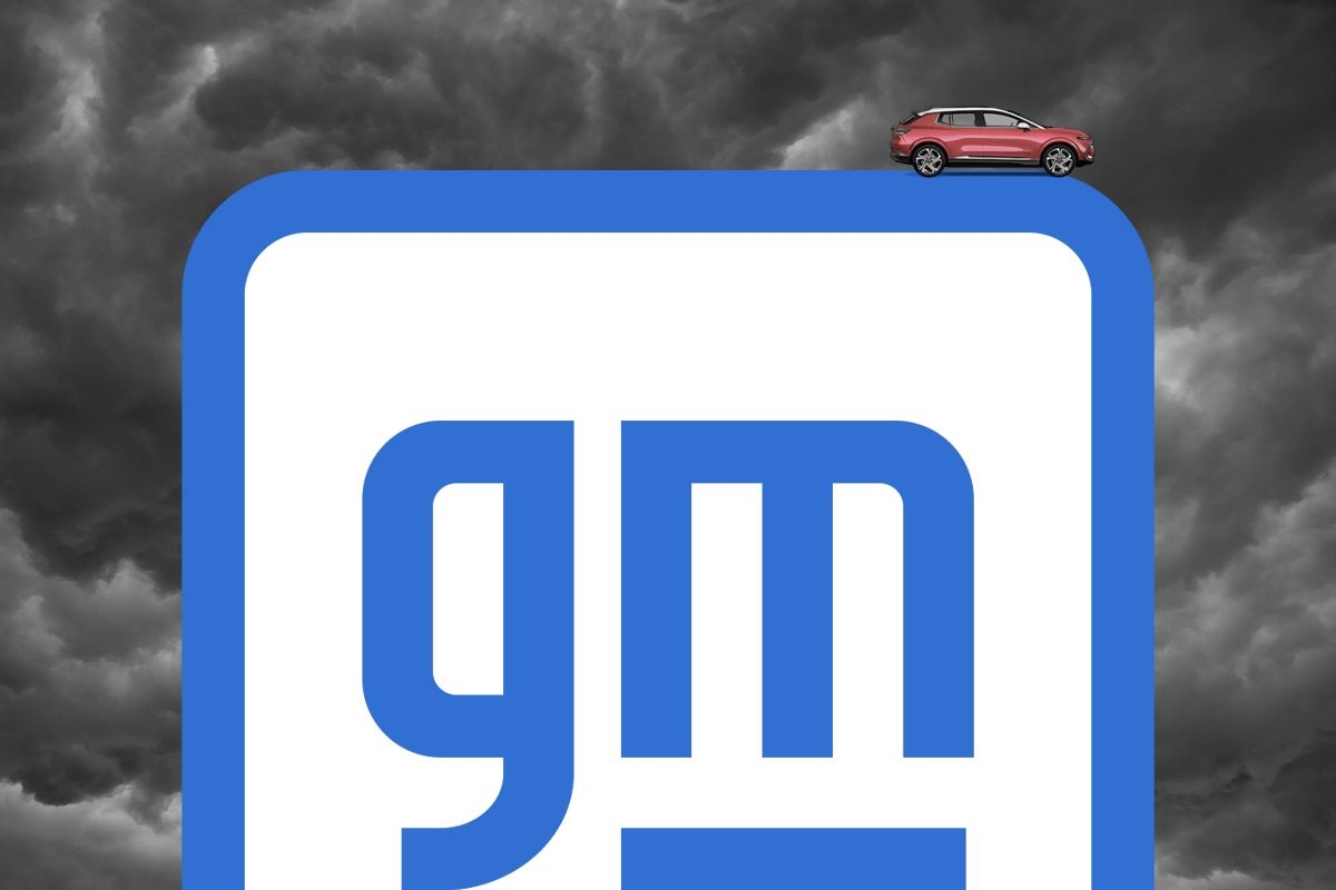 An Equinox EV on the GM logo.