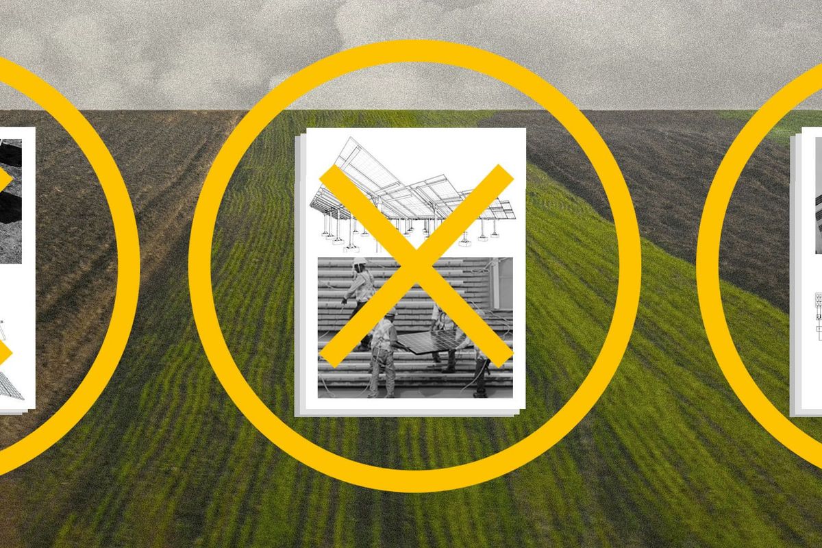 Solar farms on farmland.