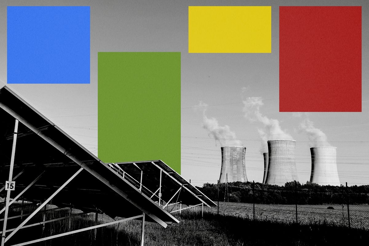 Nuclear reactors and solar panels.