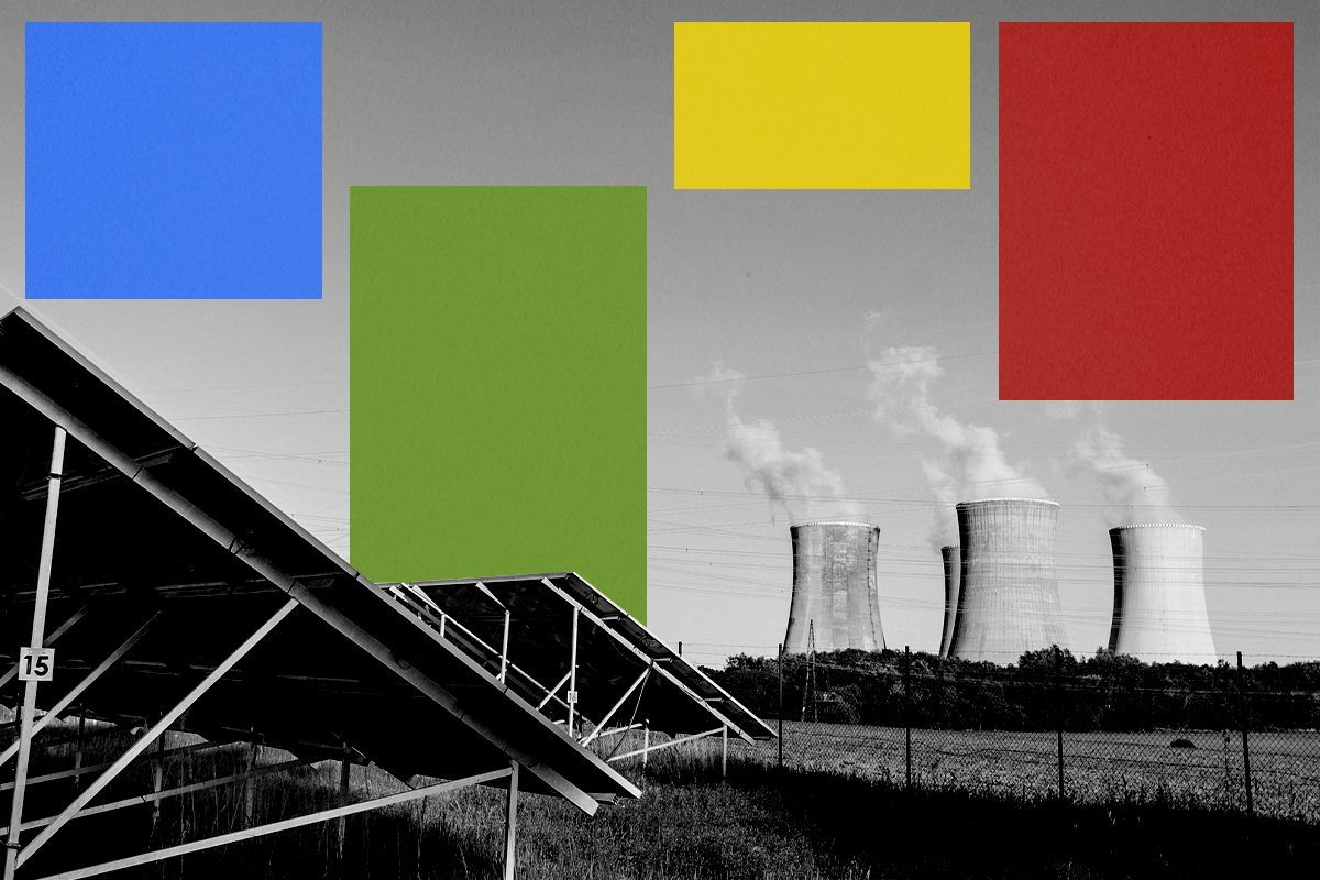 Nuclear reactors and solar panels.