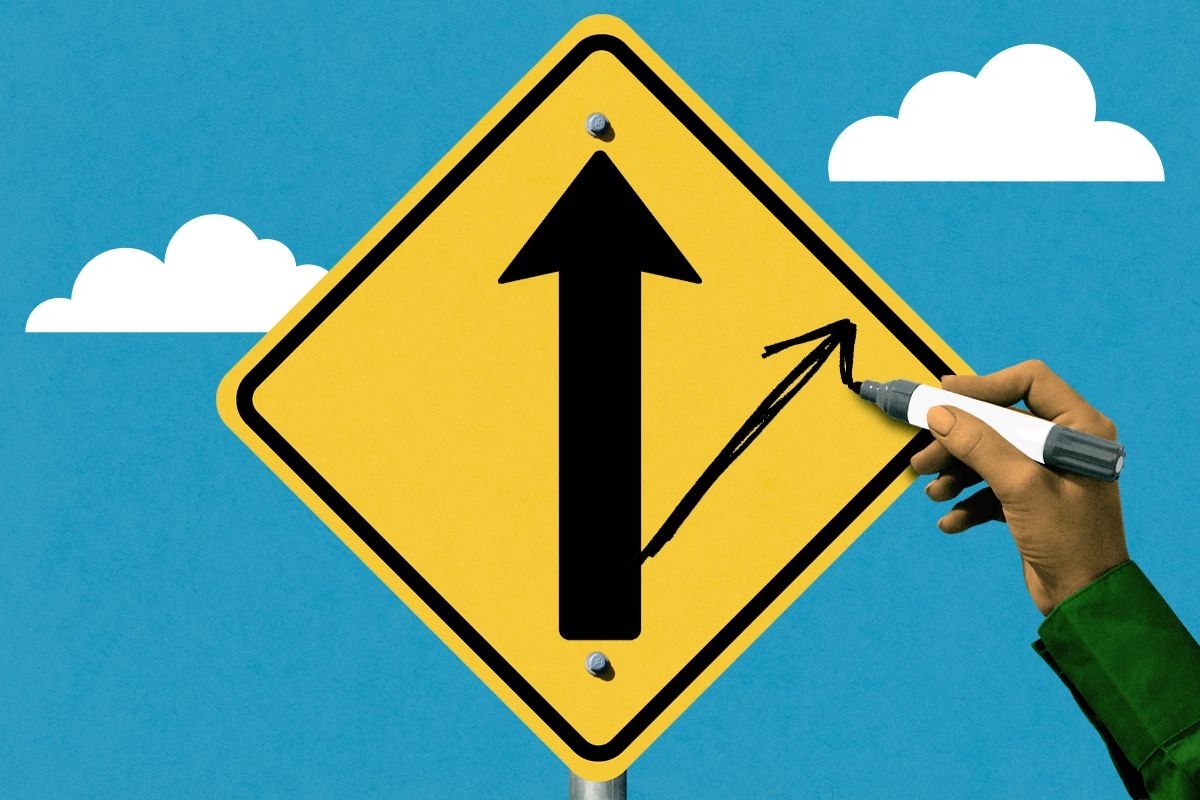 Altering a road sign.