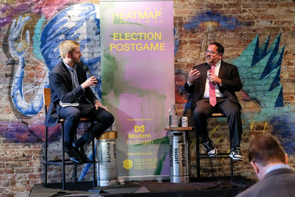 Heatmap executive editor Robinson Meyer and former FERC chairman Neil Chatterjee.