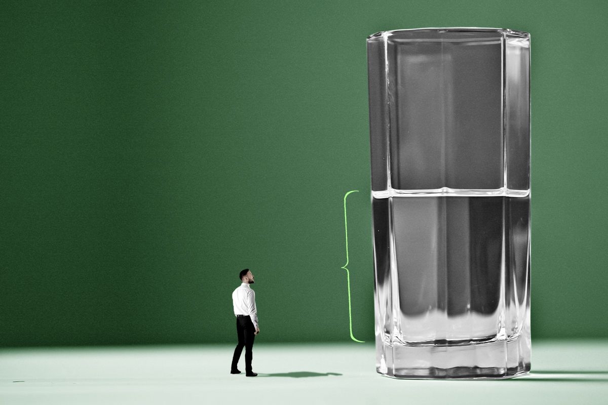 Seeing a glass half full.