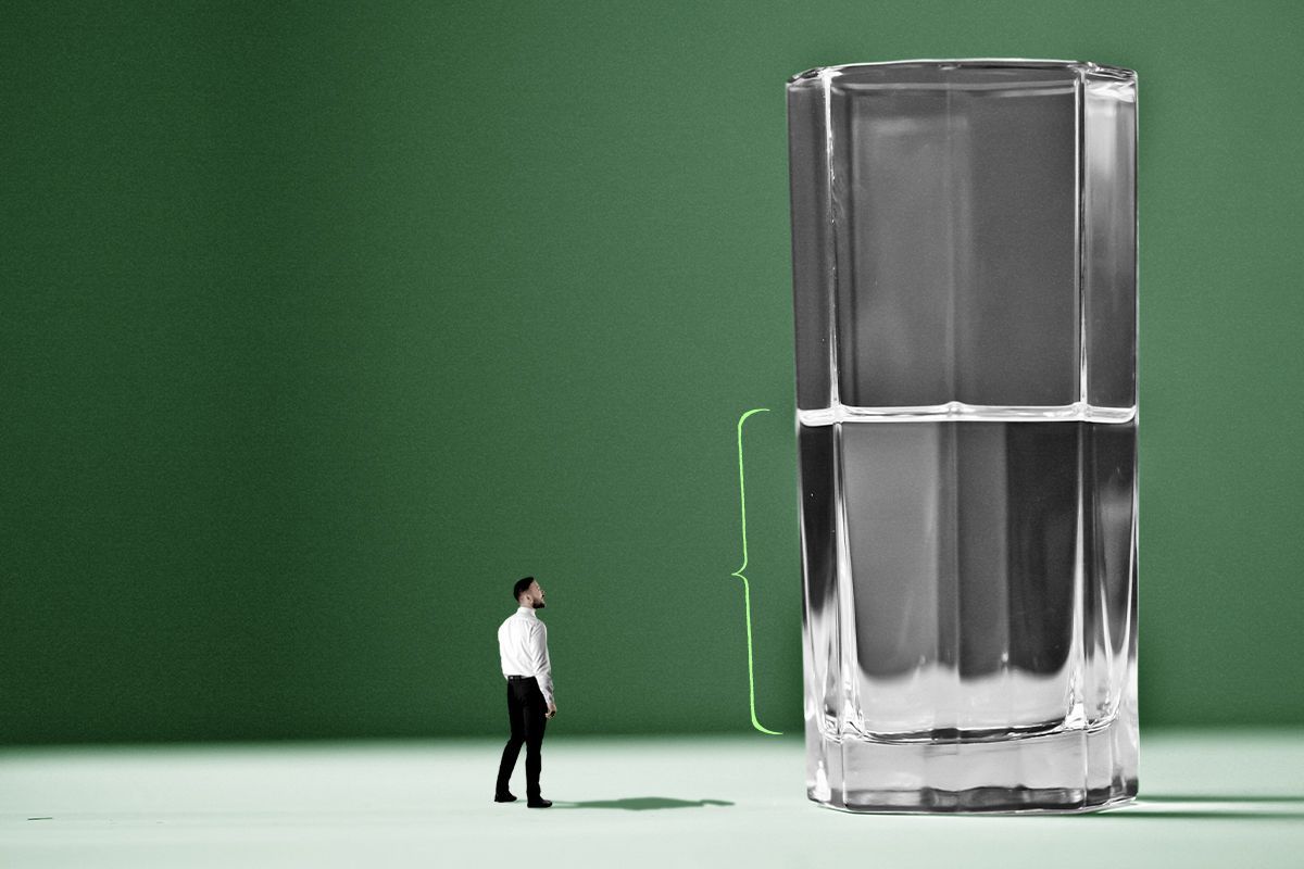 Seeing a glass half full.