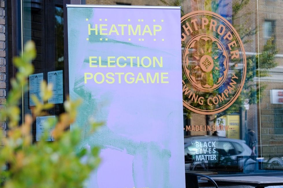 Election postgame sign.