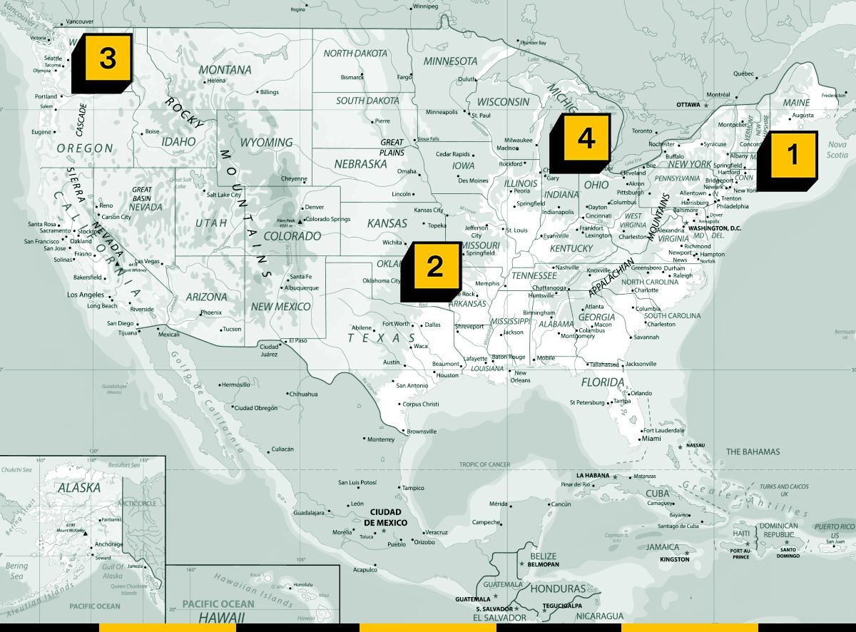 Map of renewable energy fights.