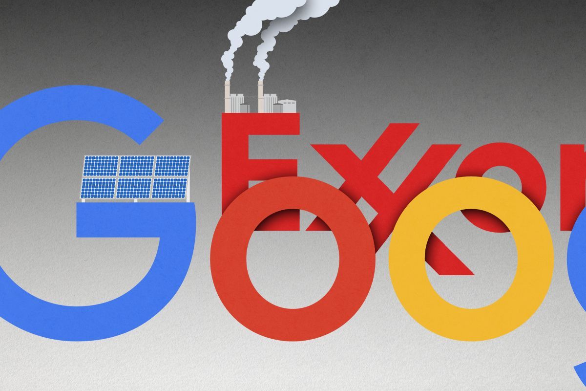 Google and Exxon logos.
