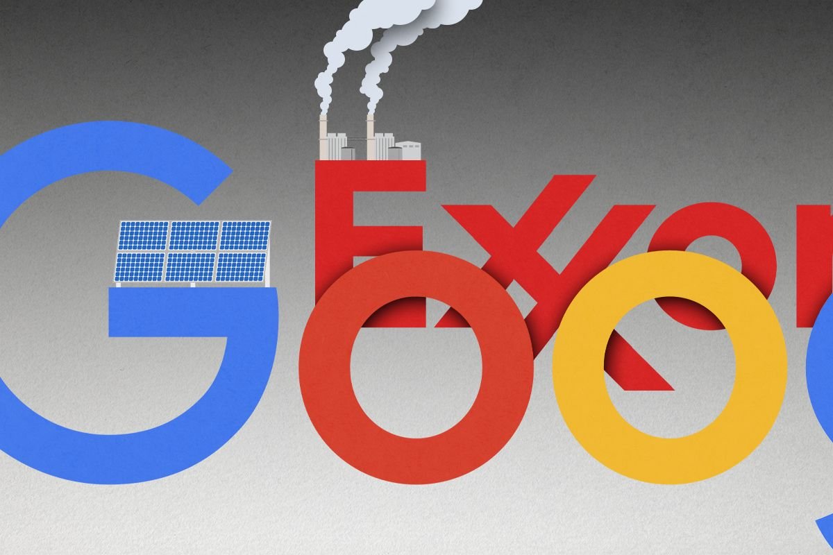 Google and Exxon logos.