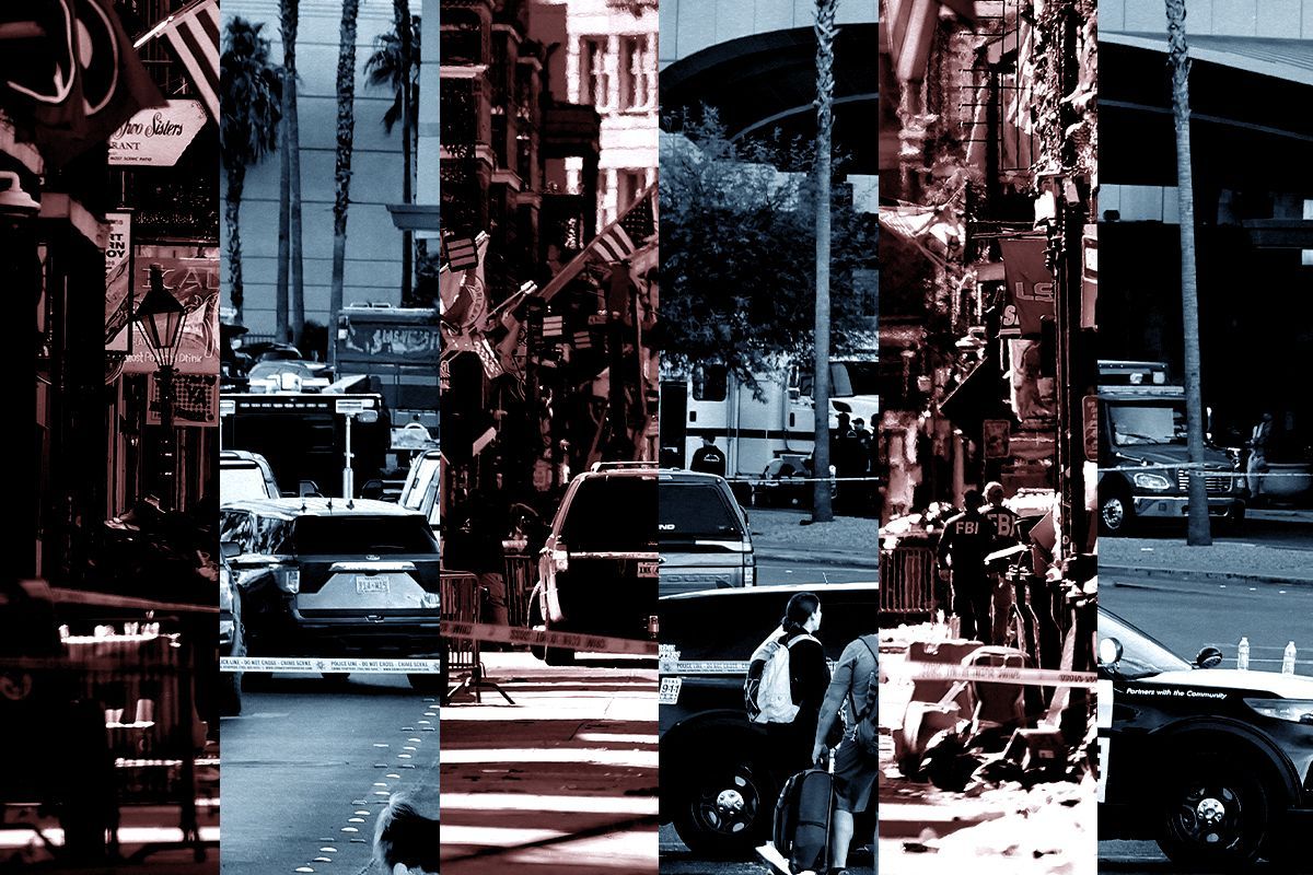 New Orleans and Las Vegas truck attack scenes.