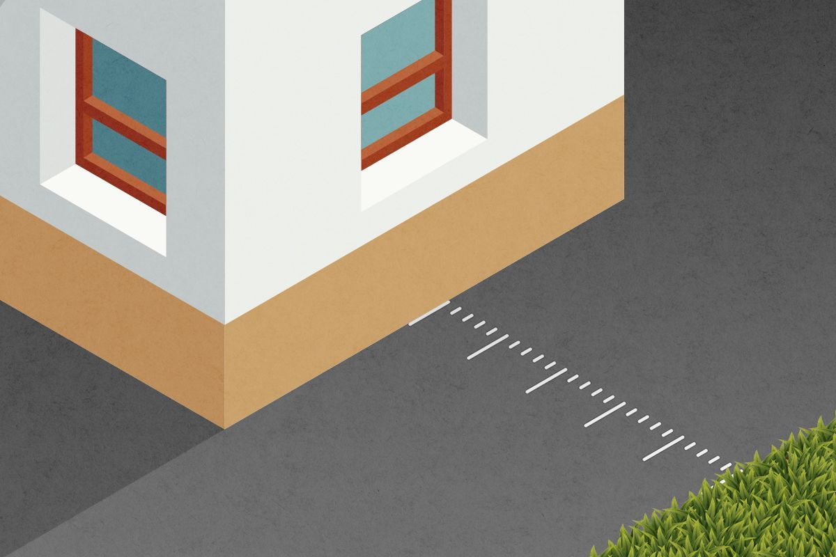 A house and distance from grass.