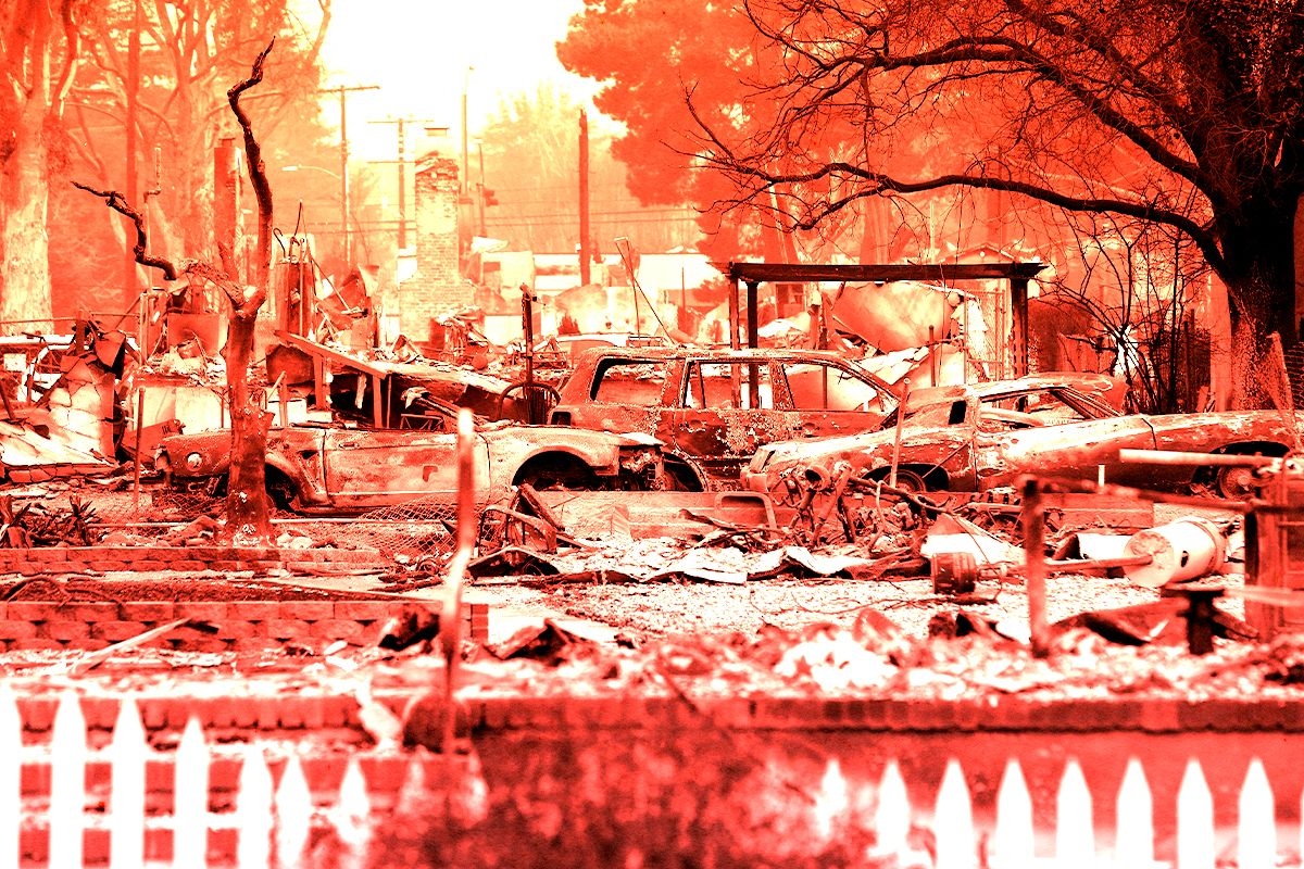 Los Angeles fire destruction.
