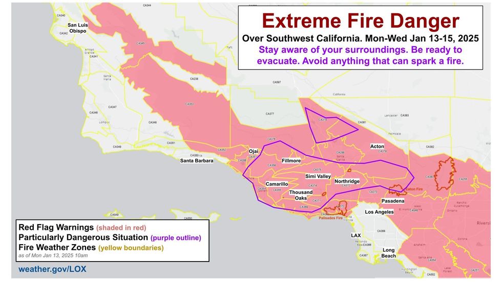 Extreme Fire Danger map.