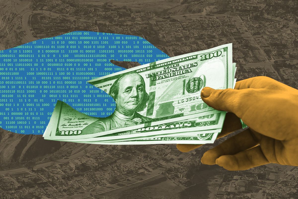 Digitally distributing money.