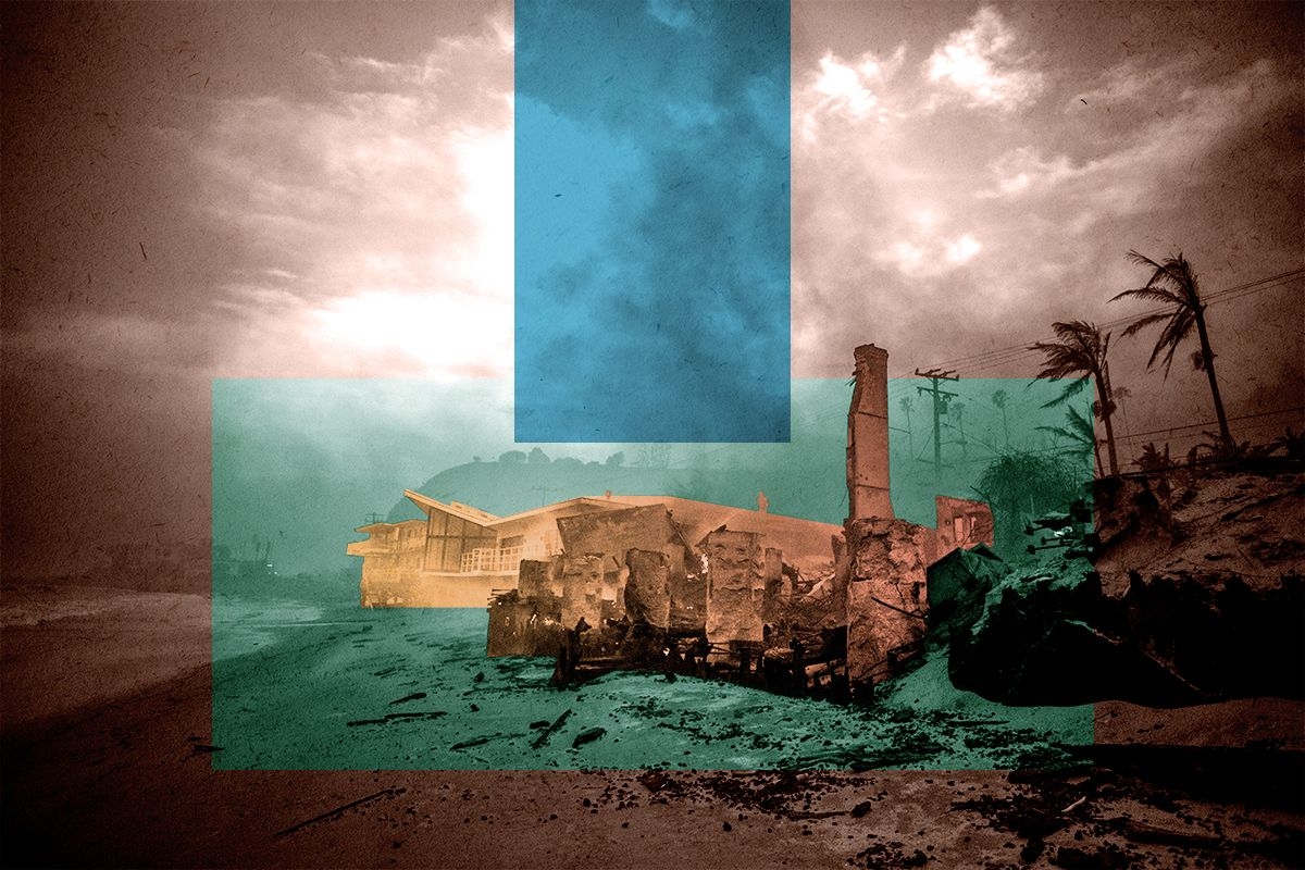 A burned house near the Pacific Coast Highway.