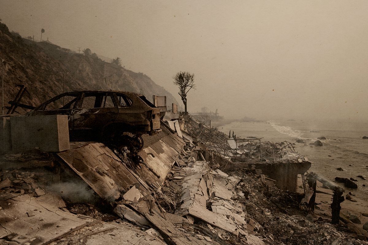Los Angeles fire destruction.