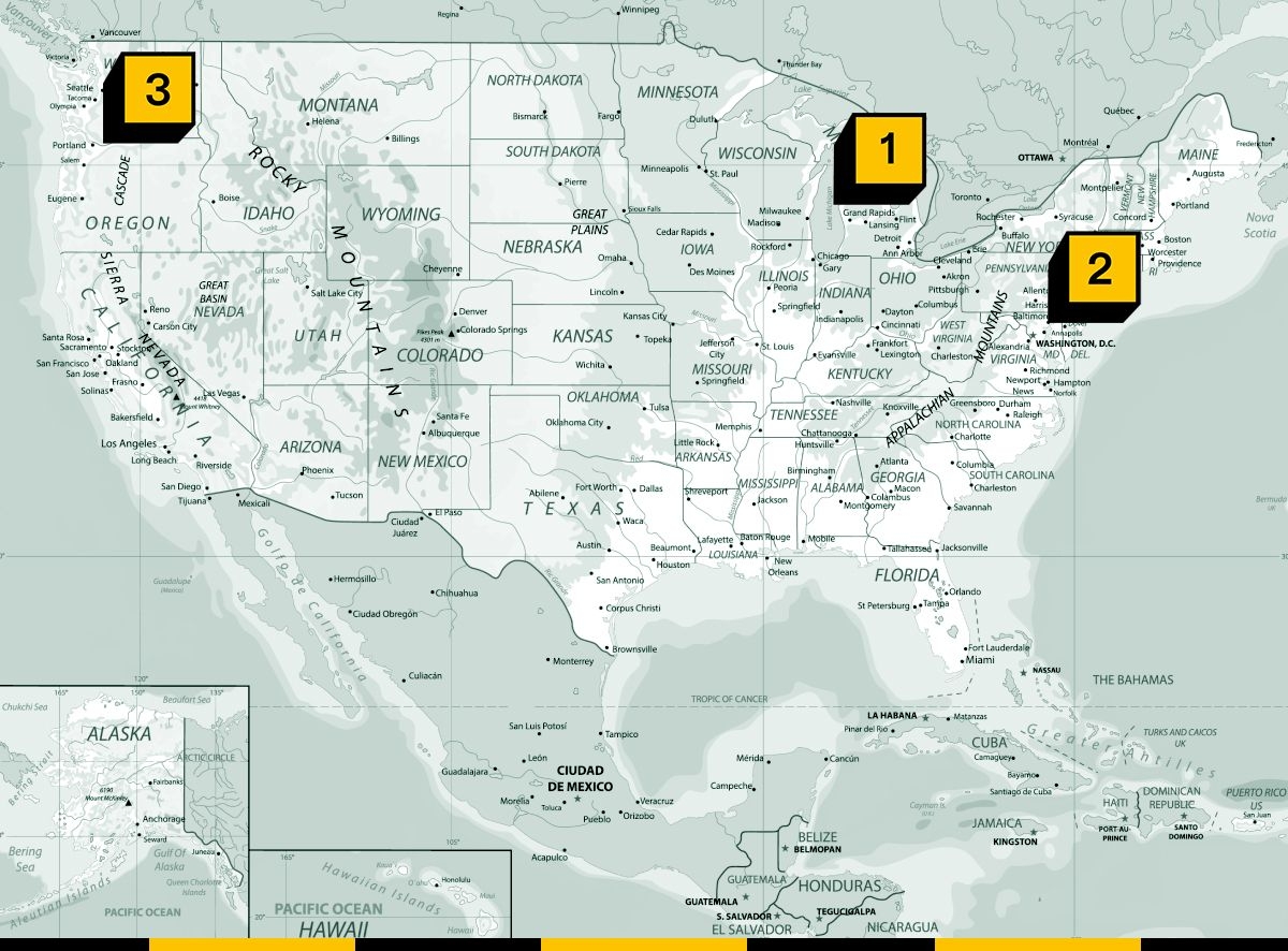 Map of U.S. renewable energy.