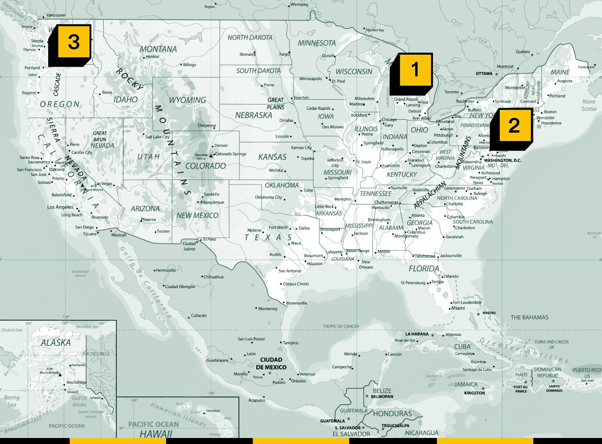 Map of U.S. renewable energy.