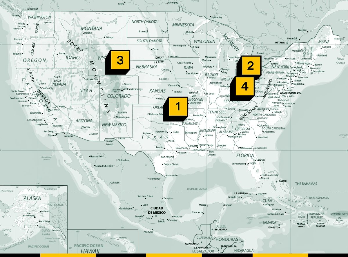 Map of renewable energy fights.