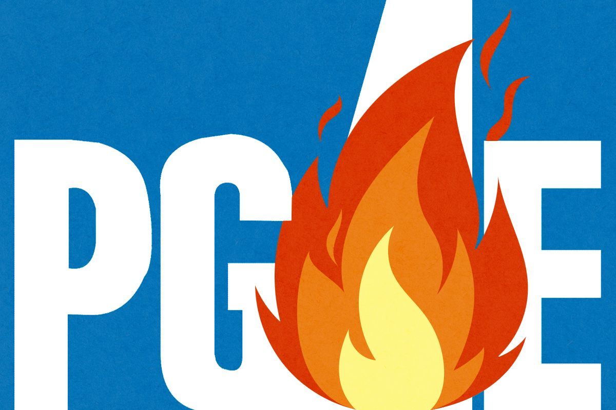 The PG&E logo with flames.