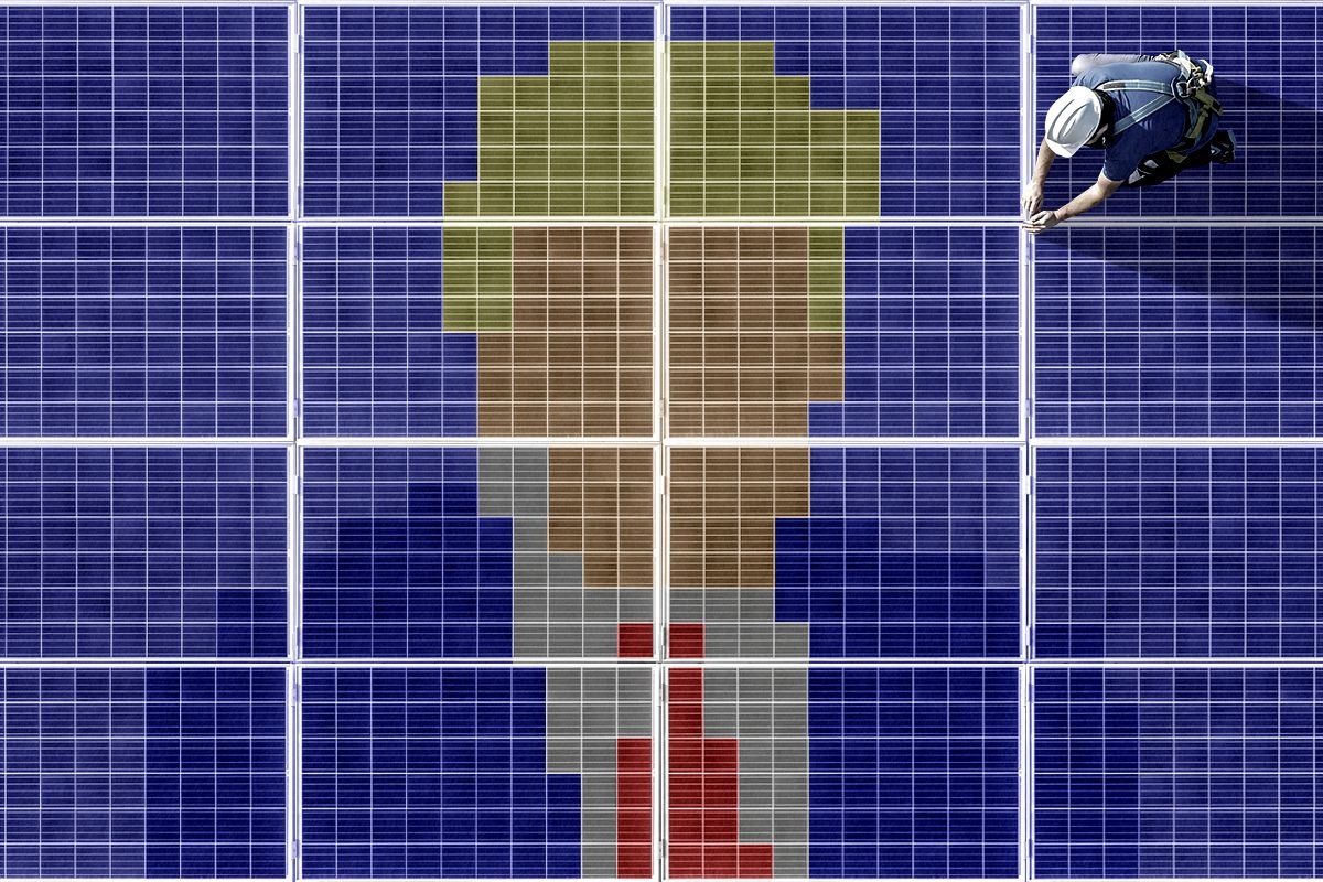 Donald Trump in solar panels.