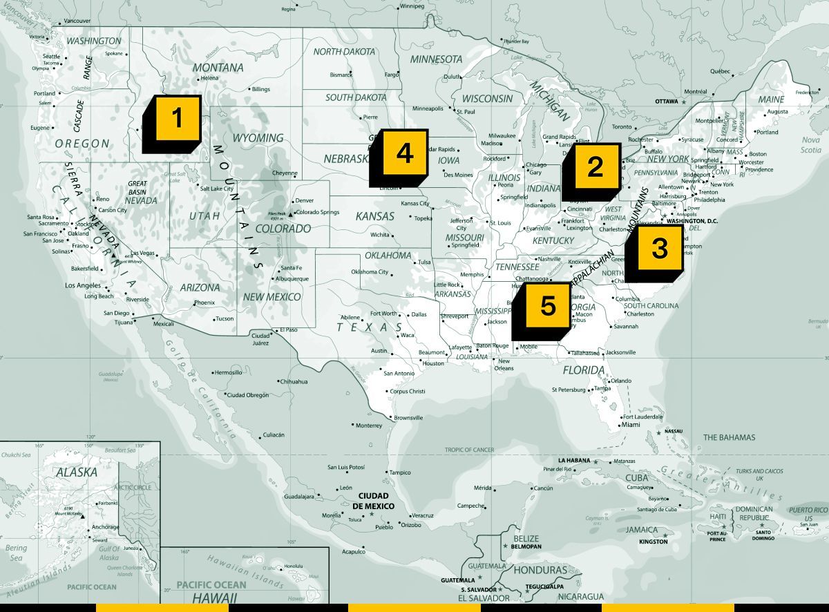 Map of contested renewable energy projects.
