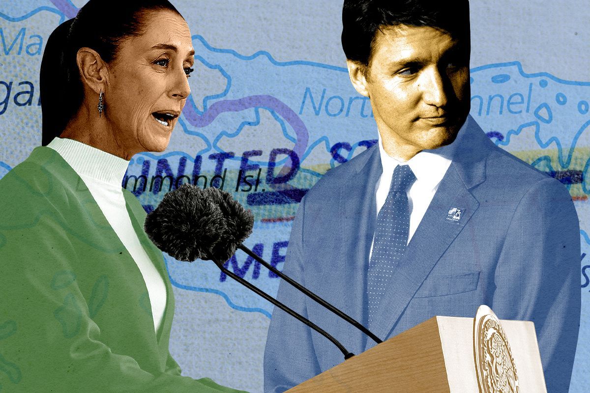 Claudia Sheinbaum and Justin Trudeau.