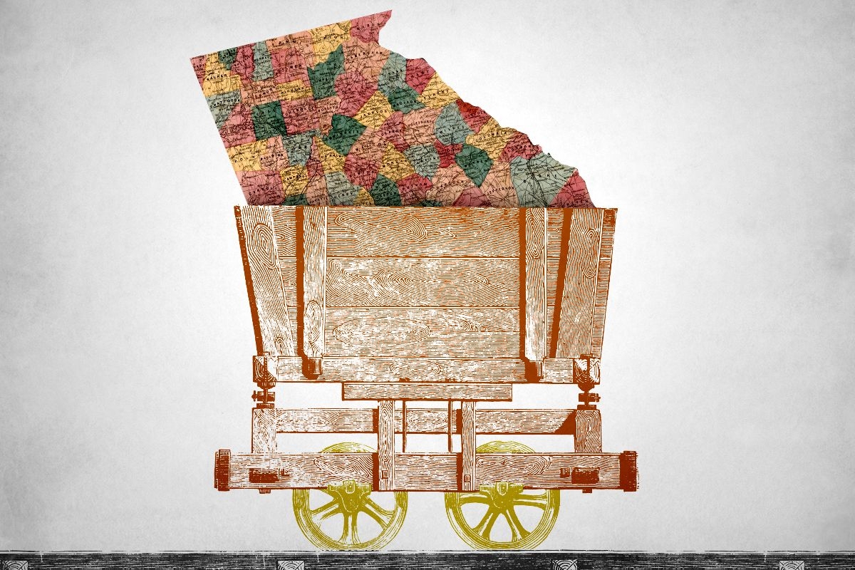 Georgia and a coal cart.