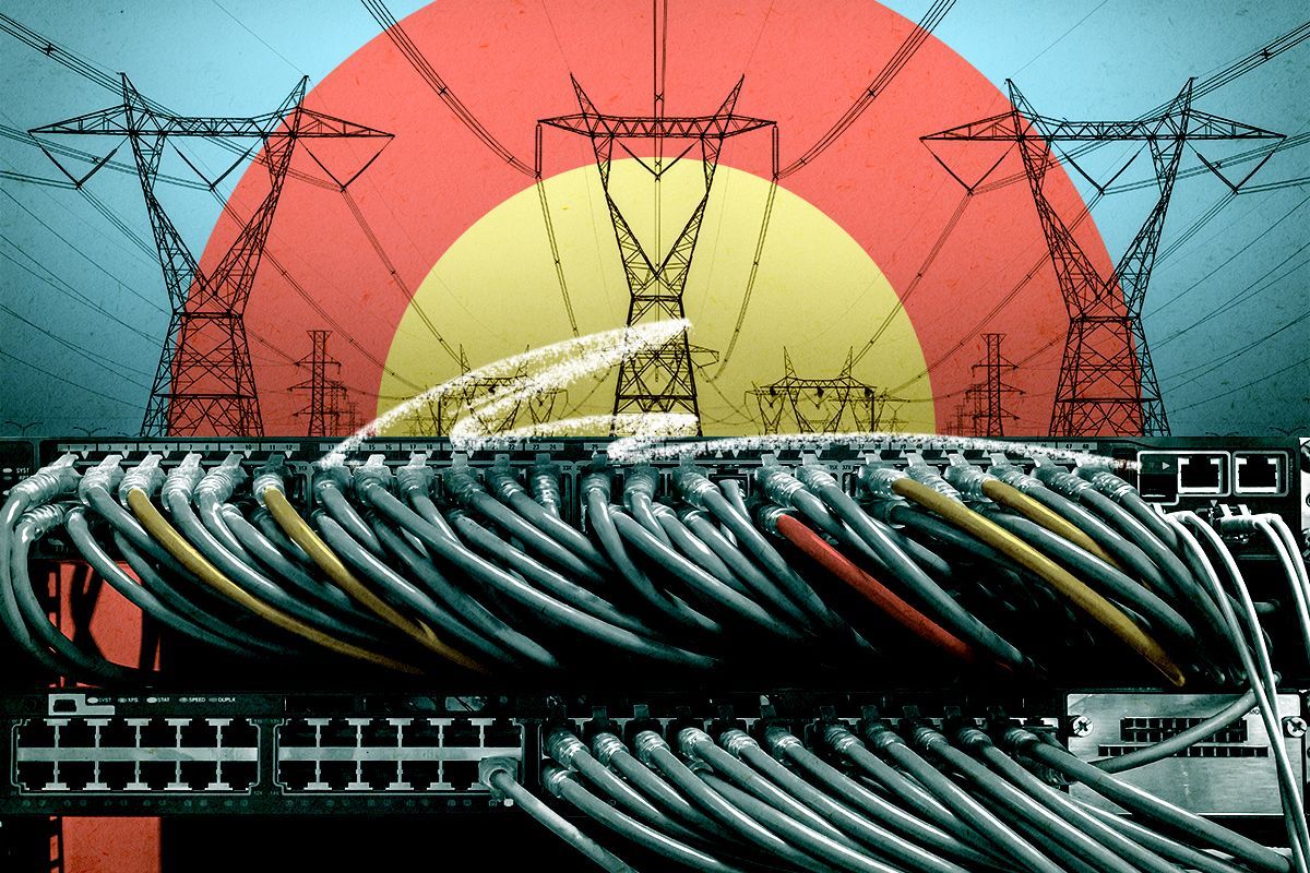 Wires and power lines.