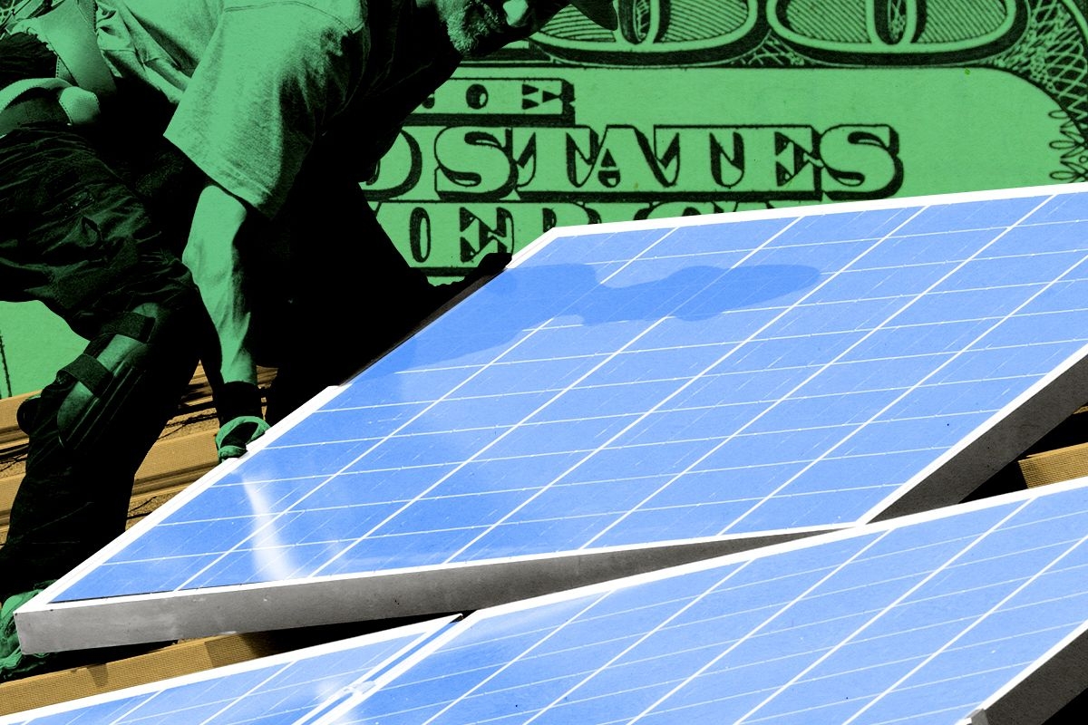 Rooftop solar installation.