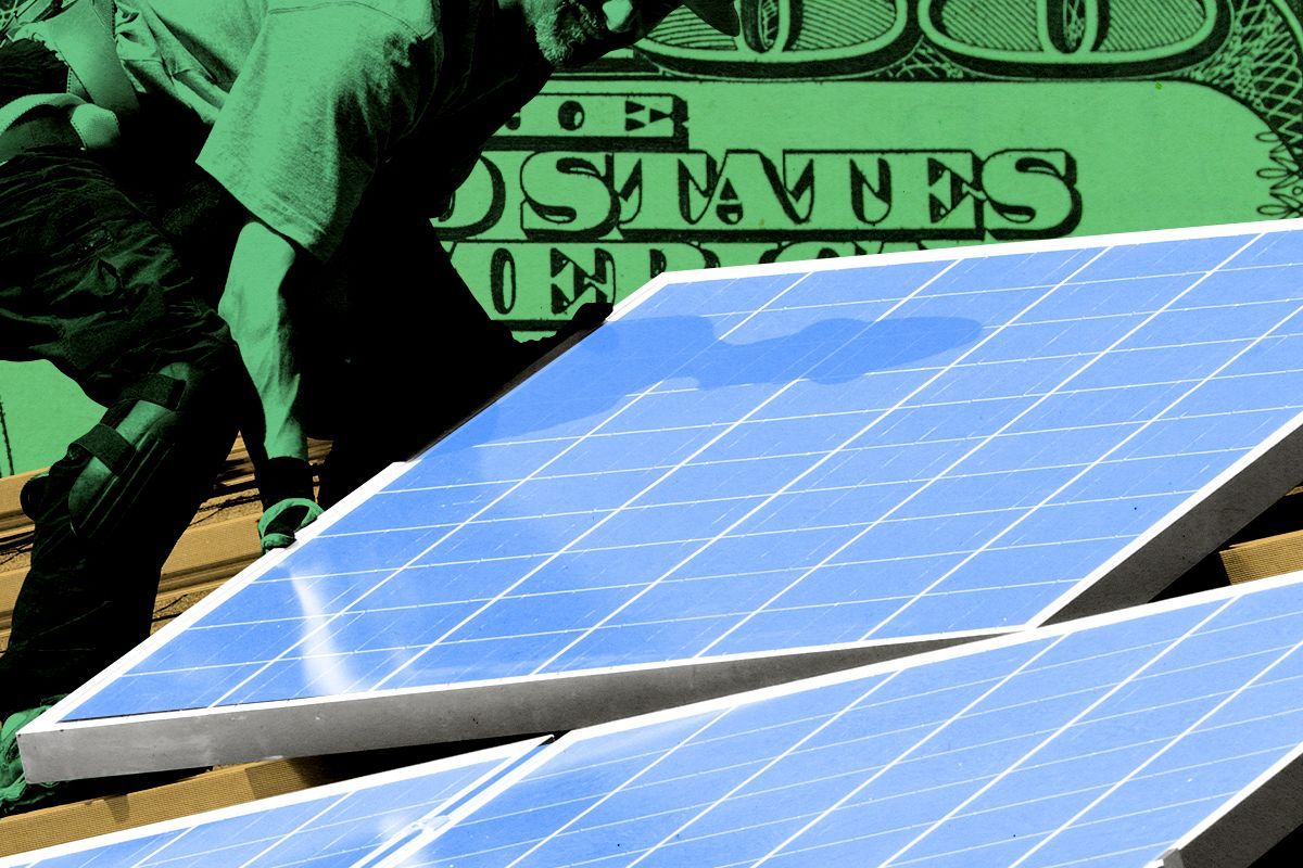 Rooftop solar installation.