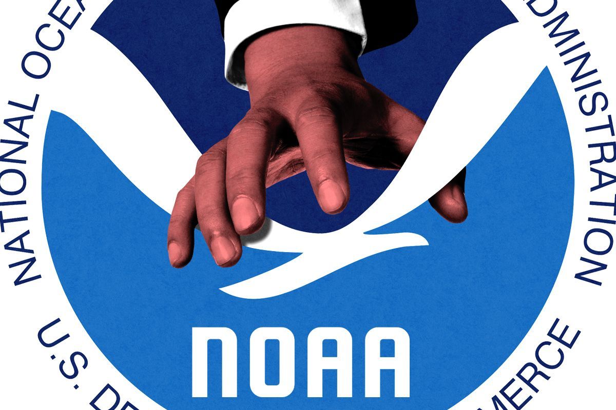 A hand in the NOAA logo.