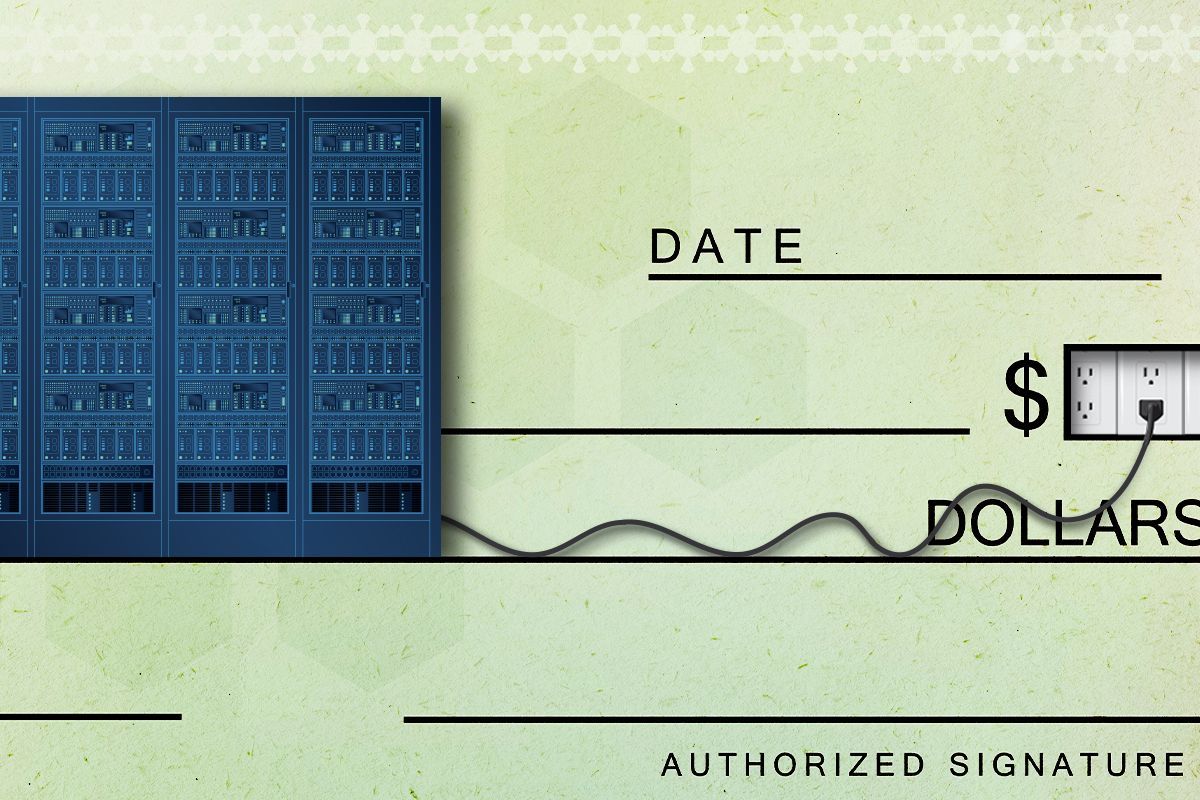 A check and servers.