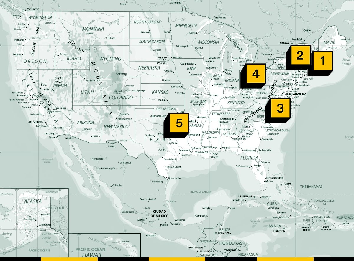 Map of renewable energy conflicts.