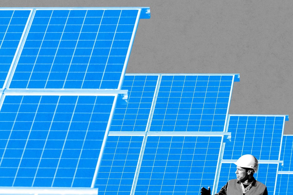 A solar panel worker.