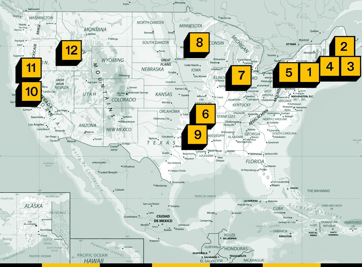 Map of renewable energy fights.