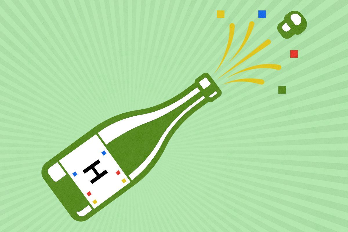 A bottle of champagne.