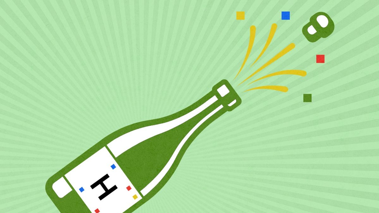 A bottle of champagne.