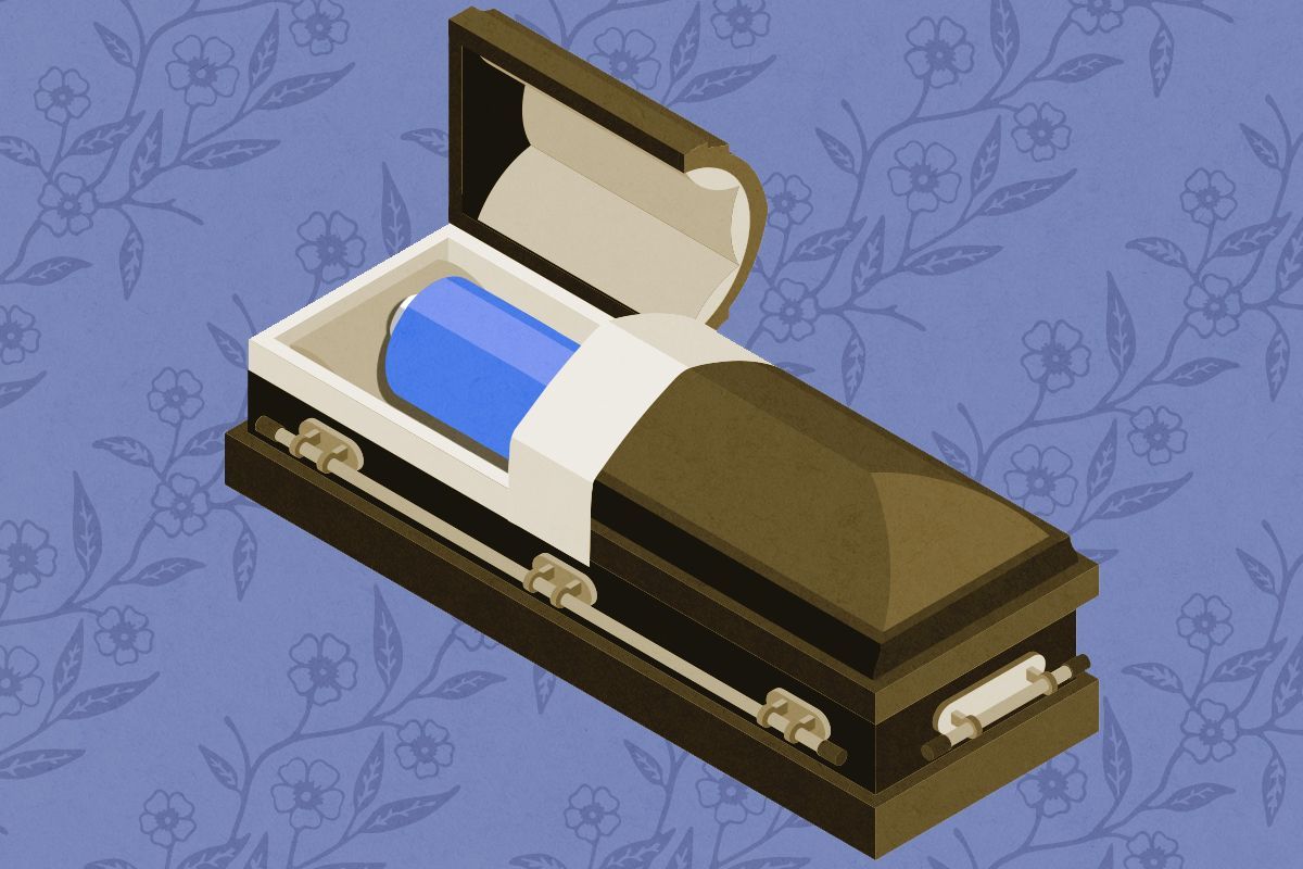 A battery in a coffin.