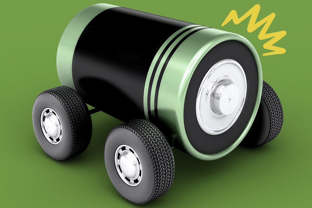 A battery with wheels.