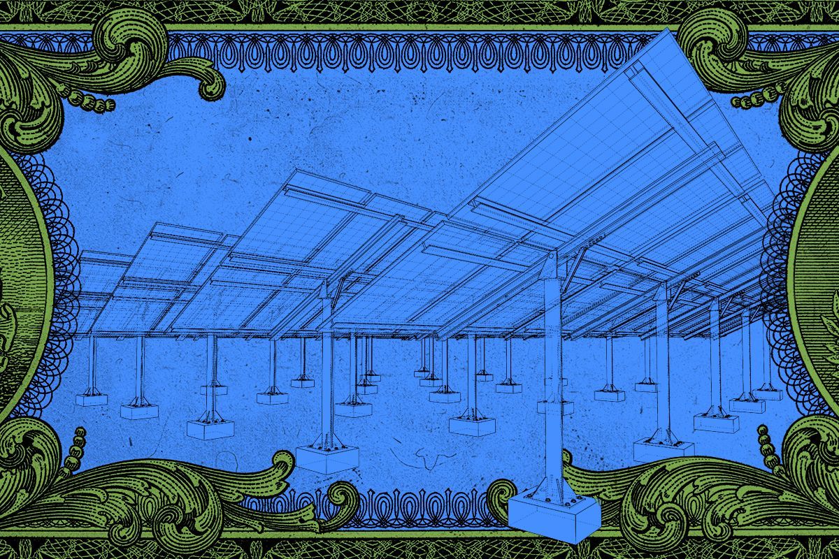 Solar panels and money.