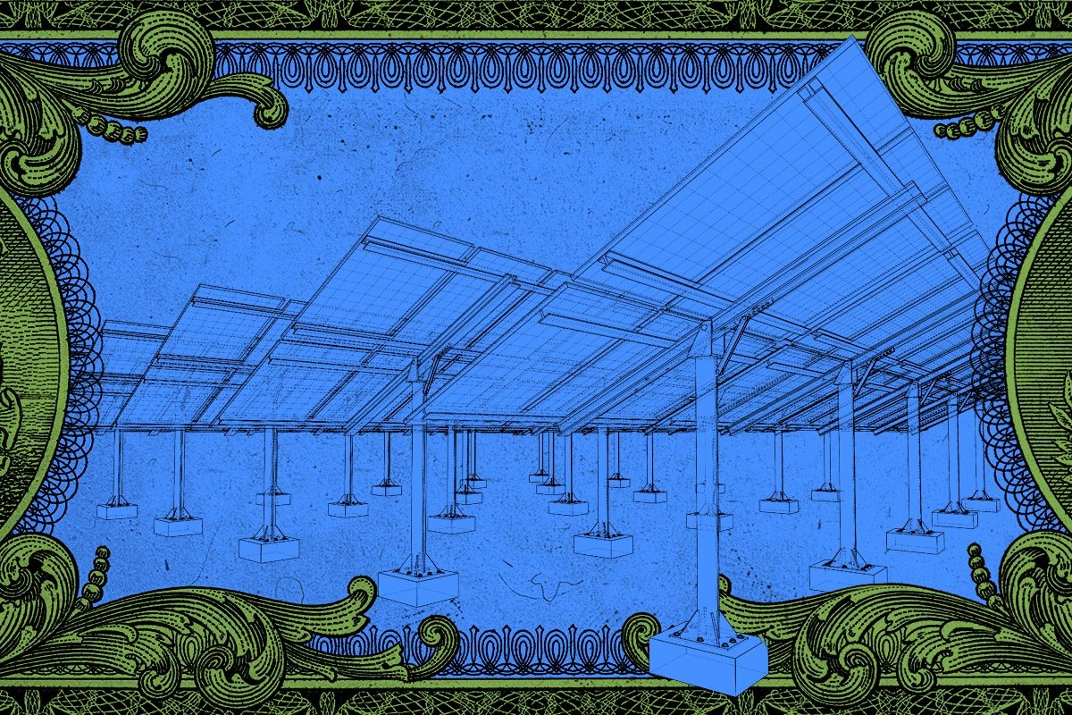 Solar panels and money.