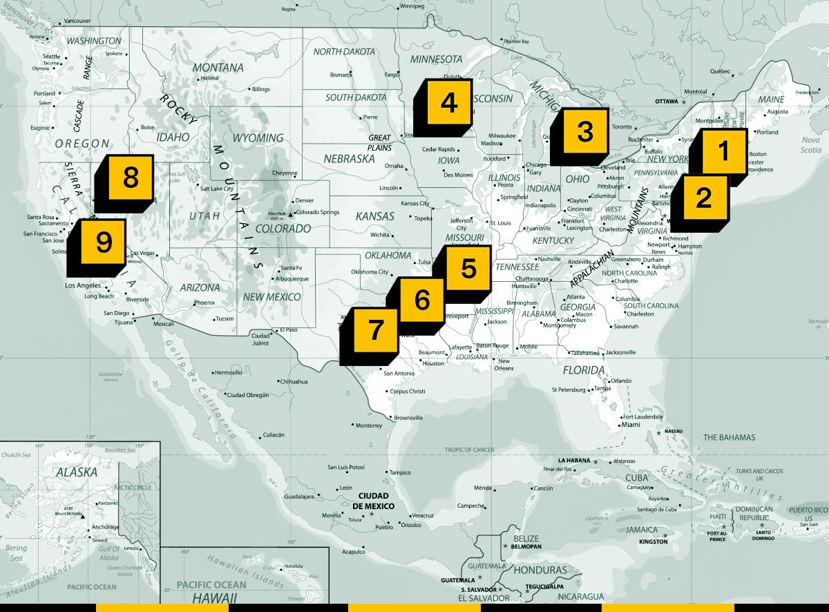 Map of renewable energy fights.