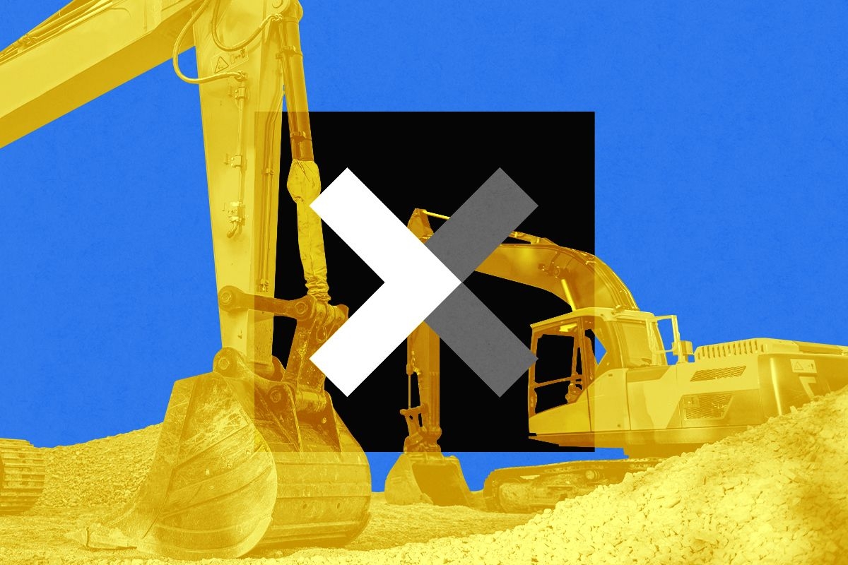 Rock diggers and the X Prize logo.