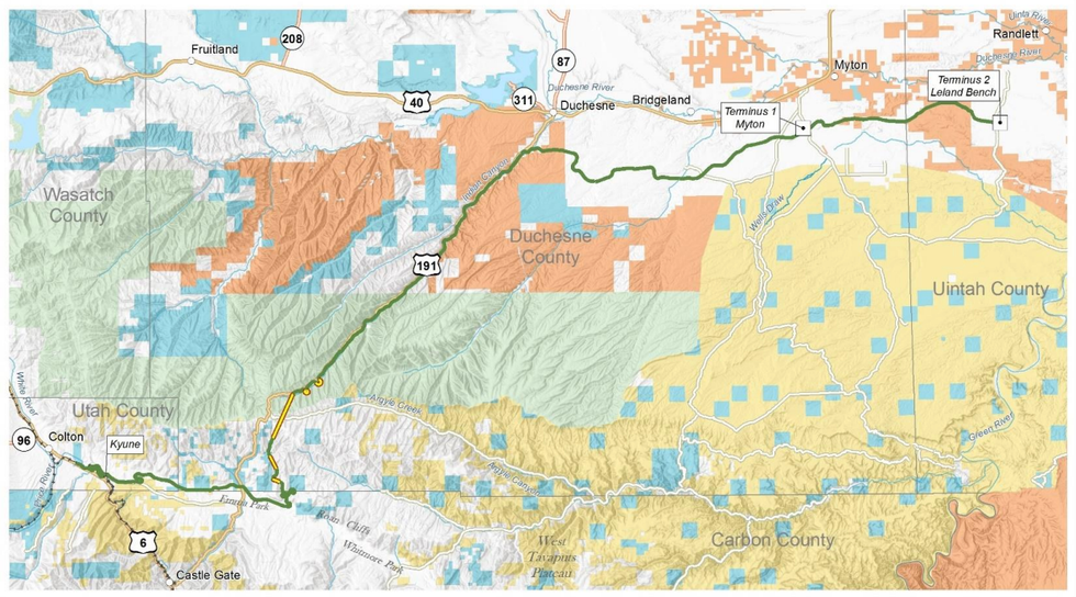 Map of the approved railway route.
