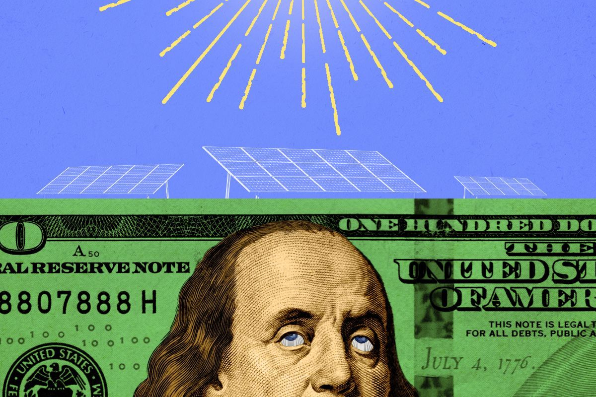A $100 bill and solar power.
